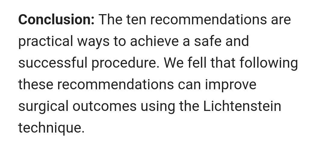 buff.ly/3Lacq5q #Lichtenstein technique for #InguinalHernia repair: ten recommendations to optimize surgical outcomes.

#HerniaSurgery #GroinHernia #OpenAccess
