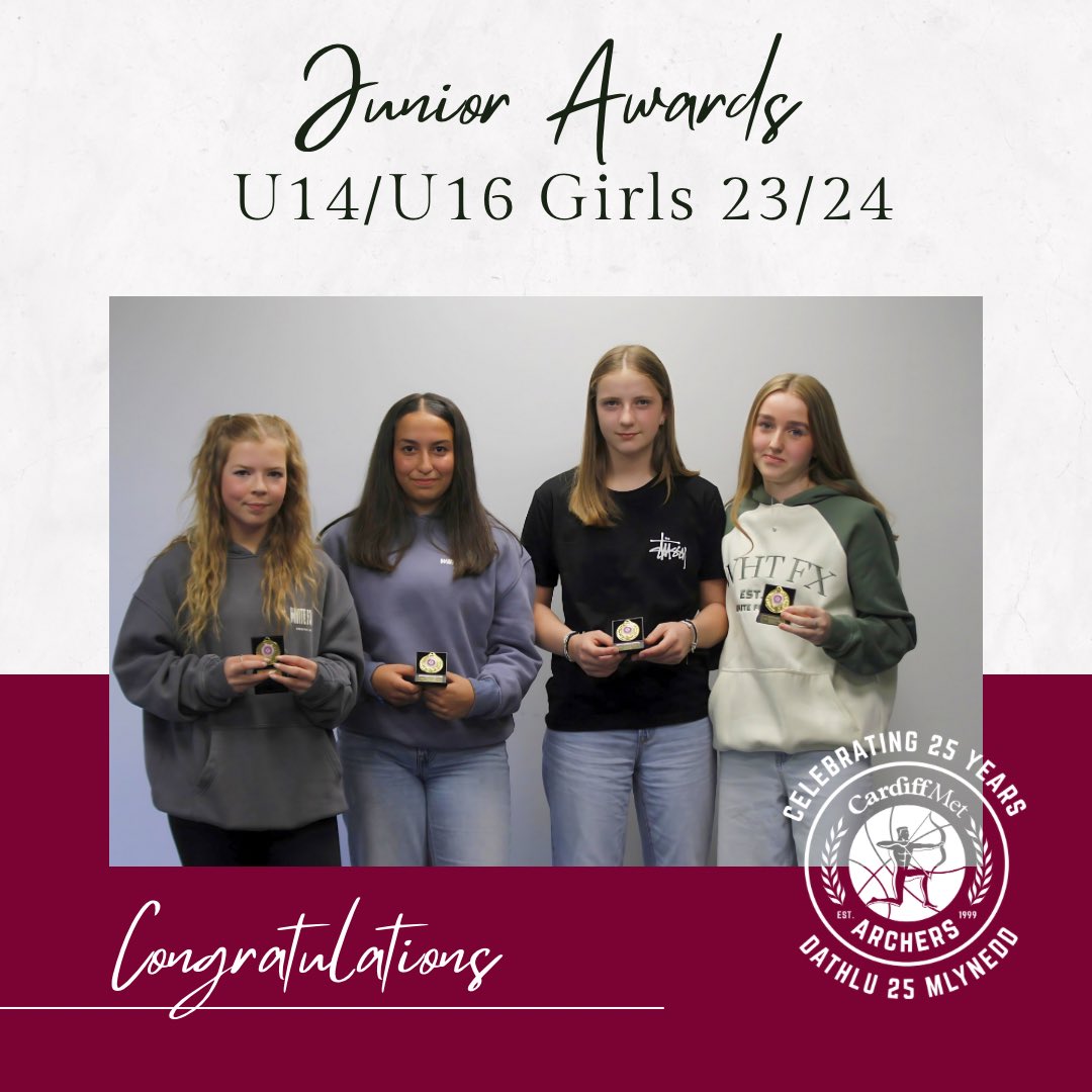 𝗝𝘂𝗻𝗶𝗼𝗿 𝗔𝘄𝗮𝗿𝗱𝘀

Congratulations to the winners from our U14/U16 Girls Team. 

Defensive Player - Rania  
Coaches Player - Issy
Most Improved Player - Maisie
MVP - Hannah  

facebook.com/share/p/6EYcMQ…

Da iawn, all! 

#ArcherFamily25