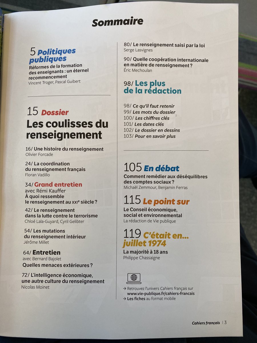 OlivierForcade's tweet photo. Parution des Cahiers français juillet-août 2024/440 qui consacre son dossier au renseignement en interrogeant les politiques publiques de sécurité prenant en compte le renseignement : dynamiques juridiques et historiques, caractéristiques, défis avec S. Lasvignes, B. Bajolet… https://t.co/l5DUKqzjfs