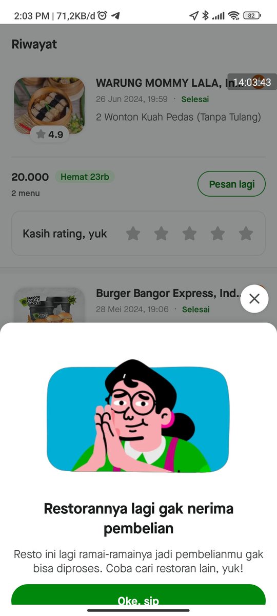 riyosee's tweet photo. @xkode06 DAPET TAPI DI CANCEL SAMA RESTO KAN ANYINGGG https://t.co/y6ReIETy5G