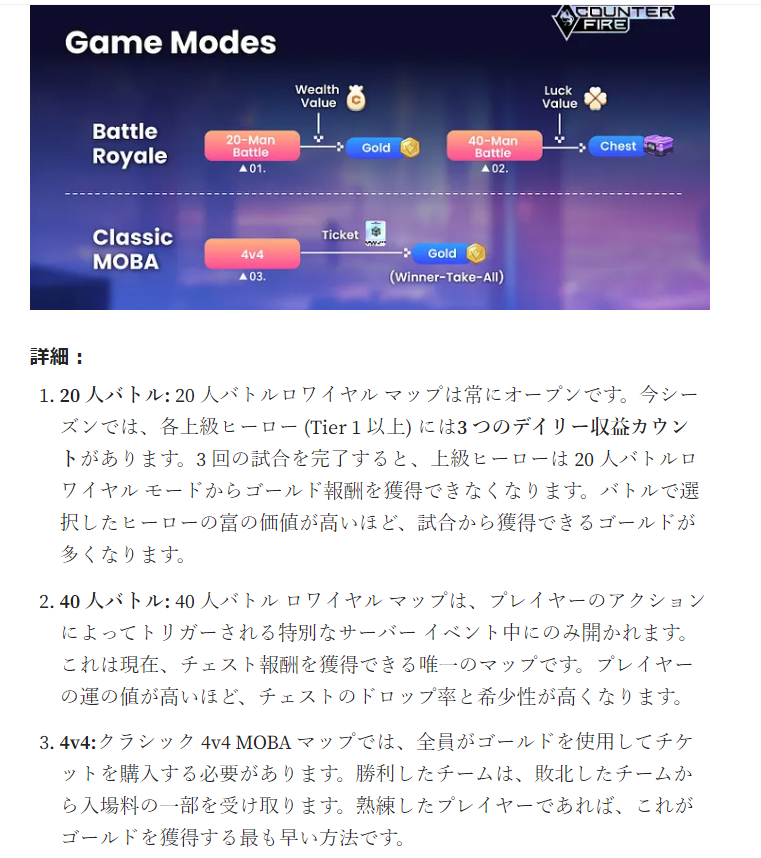 🍑🍑🍑🍑🍑🍑🍑🍑🍑🍑🍑🍑🍑🍑
【急遽：大人気MOBABCG”counterfire”テストプレイコードギブアウェイ！！】

現在CBT真っ最中、NFT持っていないとできない<a href="/playCounterFire/">Counter Fire</a> のCBT参加コードを5名様にプレ💎

開催中なので締め切りは本日夜まで。急げ！

🍑🍑🍑🍑🍑🍑🍑🍑🍑🍑🍑🍑🍑🍑

✅応募