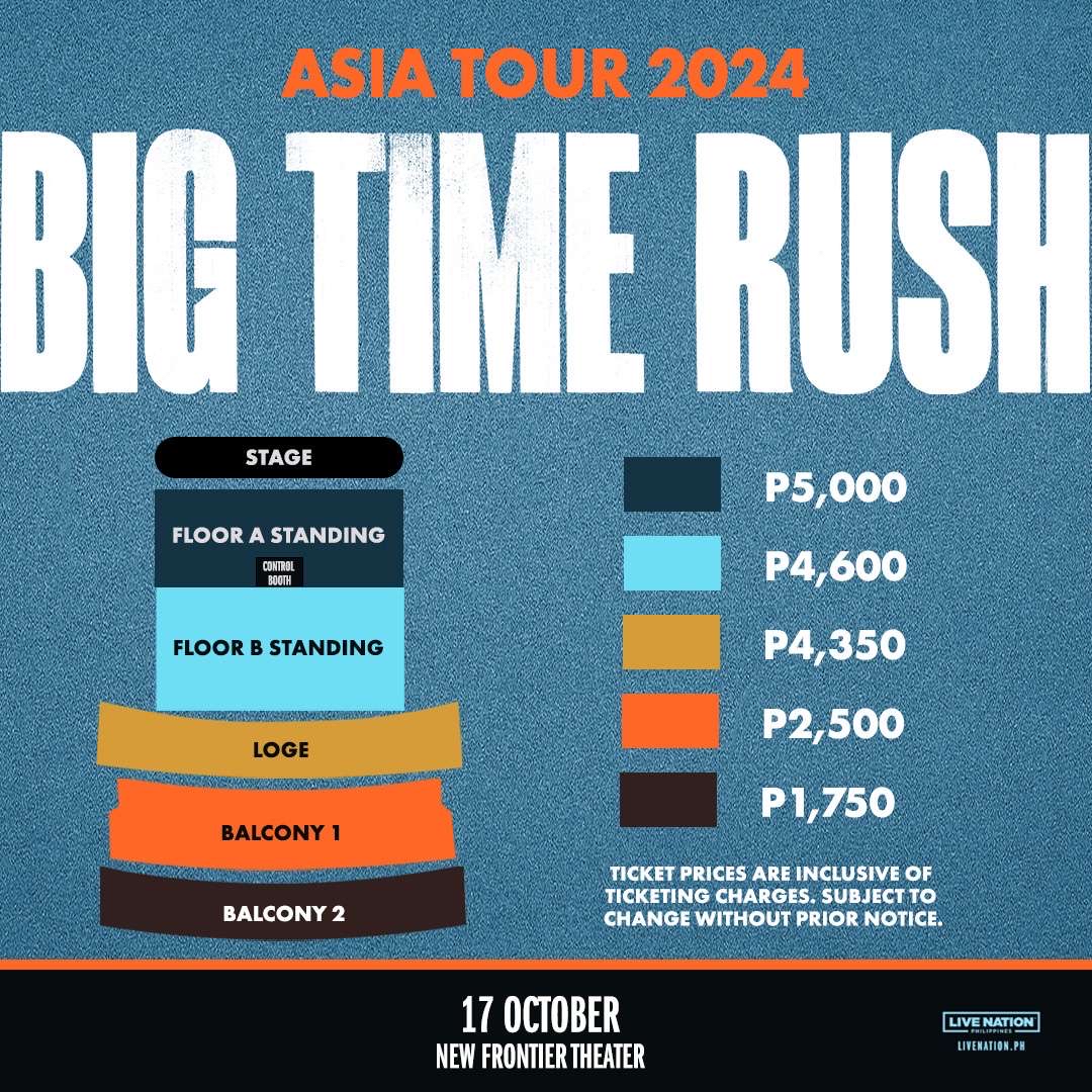 livenationph's tweet photo. Attention, Rushers! Big Time Rush is coming to Manila and you wouldn't want to miss this!

Mark your calendars ✅
Big Time Rush Asia Tour 2024
📆October 17, 2024
📍New Frontier Theater

#BigTimeRushAsiaTourPH https://t.co/UfHyt48m9K