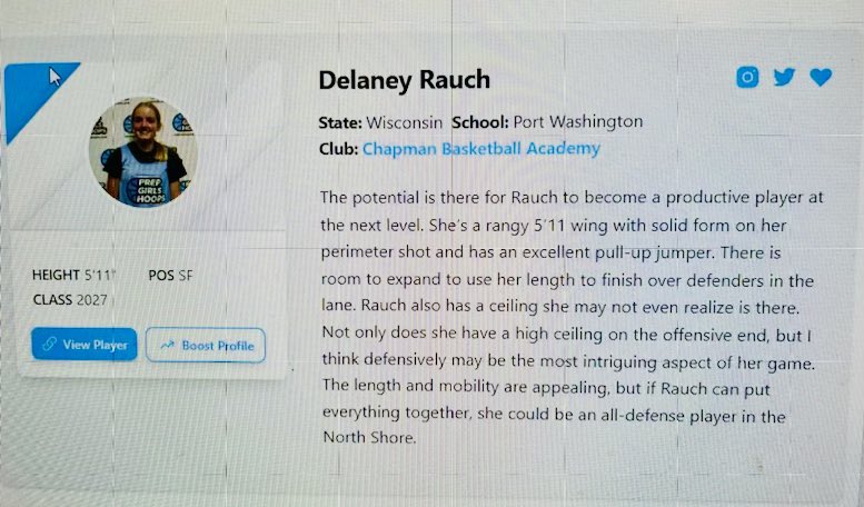 matt_roherty's tweet photo. still can’t take her uncle 1 on 1, but a nice write-up for Delaney in prep girls hoops @PGHWisconsin. 

Girl works hard! Great things coming @rauch_delaney. https://t.co/H6wXlKN3qt