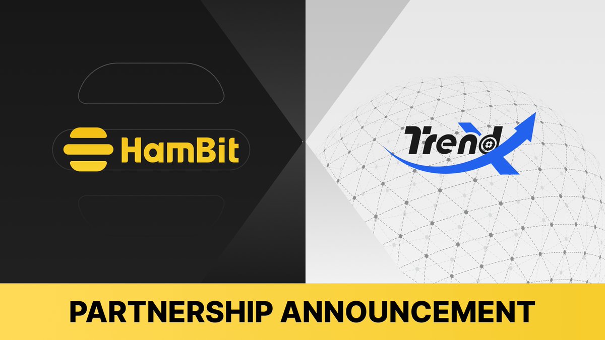HamBit_Official's tweet photo. 🥳We are excited to announce our new partnership 
@TrendX_official!

🎯TrendX, the No.1 Web3 investment opportunity all-in-one platform.

🎯Learn HamBit at https://t.co/Cv852lcyQf

Let's follow @HamBit_Official & @TrendX_official to explore more new possibilities together!
#HamBit #TrendX #Partnership