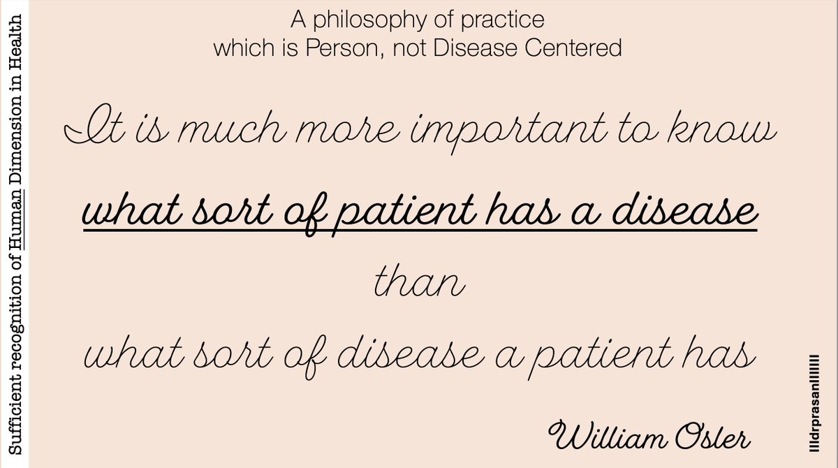 drsansthoughts's tweet image. How can a clinician practice the ‘Primary Health Care’ approach?

Seeing the person ‘as a whole’ &amp;amp; in the context 
of his or her family &amp;amp; wider social environment

A philosophy of practice that is Person, not Disease Centered

#Person_Centered_Care
#ComMedx 
#FamMed
