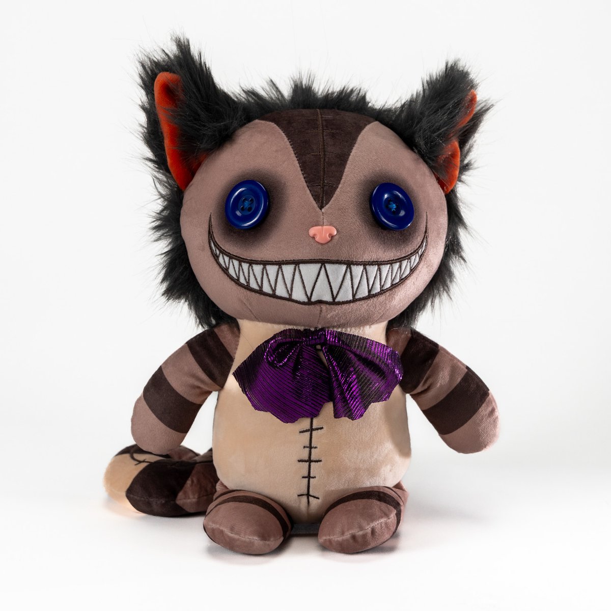 americanmcgee's tweet photo. Here's the first prototype for the Cheshire Cat Plush. 

The initial brief for this design was: 
Meet "Victorian McGee's Cheshire Cat Plush"

A plush toy in the style of something Alice Liddel (the original 'Alice' from "Alice in Wonderland") might have purchased had I, American McGee, run a toy shop in Victorian London. Probably right next door to Mrs. Lovett's meat pie shop.

:black_cat:

Our team is not particularly thrilled with the outcome of this one. And we have another of our factories building another prototype already. But feel free to comment...

Crowd Design Time! Let us know your thoughts in the comments. Things you love? Things you don't love so much? 

And be sure to head over to the shop and SIGN UP for this design. That way you get a DISCOUNT CODE when it goes on sale - and help us understand demand for this design.

#aliceinwonderland #cheshirecat #crowddesign #plushie #plushiedreadfuls