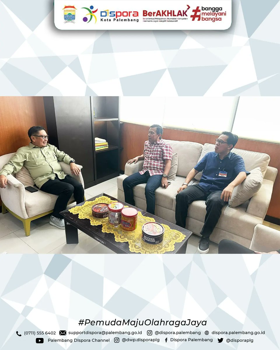 Kepala Dinas Kepemudaan &amp; Olahraga Kota Palembang H. Edison S. Sos., M.Si. beserta jajaran melakukan Audiensi Bersama Asisten Deputi Bidang Sarana dan Prasarana Deputi IV Kemenpora RI.

9 Juli 2024 | Kemenpora RI 

#DisporaKotaPalembang
#PemudaMajuOlahragaJaya