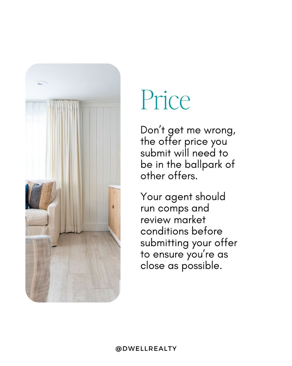 POV: You win the bidding war without offering the highest price

This is what sellers are *also* on the hunt for in an offer...

Have questions about writing a strong offer? Send us a DM!
