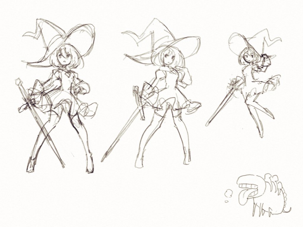 BitSummitで展示中の等身大アクリルスタンドのラフ
#BITSUMMIT