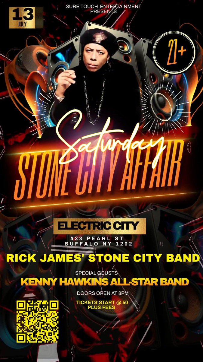 theflu2's tweet photo. OHHHHH BUFFALOOOO!!!! Here we come! Rick James’ Original Stone City Band! The Bad Boys of Funk back to punk funk you up with all their hits! Saturday, July 13, 2024 at 8pm. Doors open at 7pm. Looking forward to seeing you there! 🤘🏽🎹🎶
#grateful #thankful #musicismytherapy https://t.co/87egDcZkgd