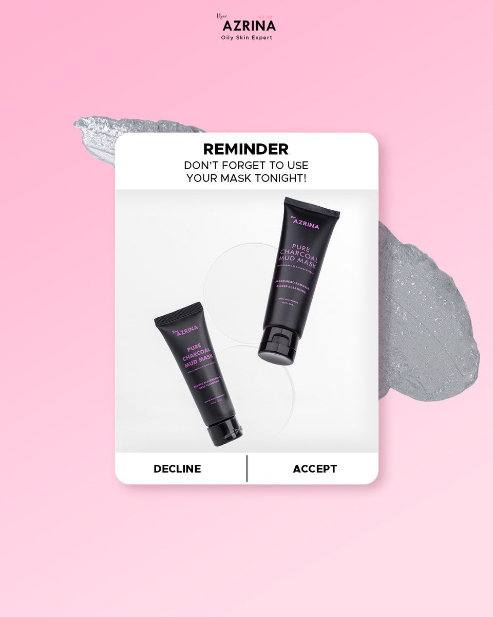 AzrinaBeautyid's tweet photo. 𝐍𝐲𝐞𝐬𝐞𝐥 𝐛𝐚𝐧𝐠𝐞𝐭 𝐤𝐚𝐫𝐧𝐚 𝐬𝐤𝐢𝐩 𝐦𝐚𝐬𝐤𝐞𝐫𝐚𝐧😭

Komedo jadi numpuk dan kulit bertekstur. Kalo pake make up 𝐜𝐫𝐚𝐜𝐤 𝐝𝐚𝐧 𝐥𝐨𝐧𝐠𝐬𝐨𝐫 banget deh😫

Makanya 𝐲𝐮𝐤 𝐦𝐚𝐬𝐤𝐞𝐫𝐚𝐧 𝐛𝐚𝐫𝐞𝐧𝐠 malem ini Squad?

#azrinabeauty #azrinacharcoalmask https://t.co/R7Qm283rhP