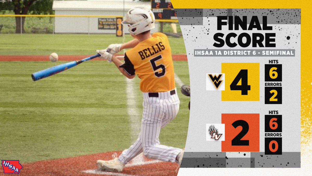 ⚾ | Final
IHSAA Class 1A District 9 Semifinal
#7 Wapsie Valley - 4
Iowa Valley - 2

The Warriors advance to Saturday's district final @ home vs Maquoketa Valley
#WarriorPride #WVBB #iahsbb