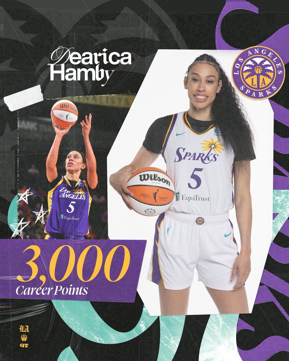 LASparks's tweet photo. Congrats to Dearica Hamby on recording 3,000 career points! 

@dearicamarie x #TheNewClassic https://t.co/YYwGN6119J