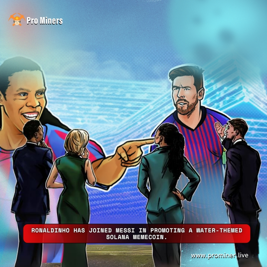 prominersin's tweet photo. Ronaldinho joins Messi in promoting Water Coin! Is this the next big thing in crypto? ๐ง๐ #WaterCoin #CryptoNews
#WaterCoin #Ronaldinho #Messi #Cryptocurrency #SolanaCoin #Memecoin #CryptoEndorsement #SoccerLegends #BlockchainTechnology #EnvironmentalCrypto #CelebrityCrypto https://t.co/0TLZA4dLWa