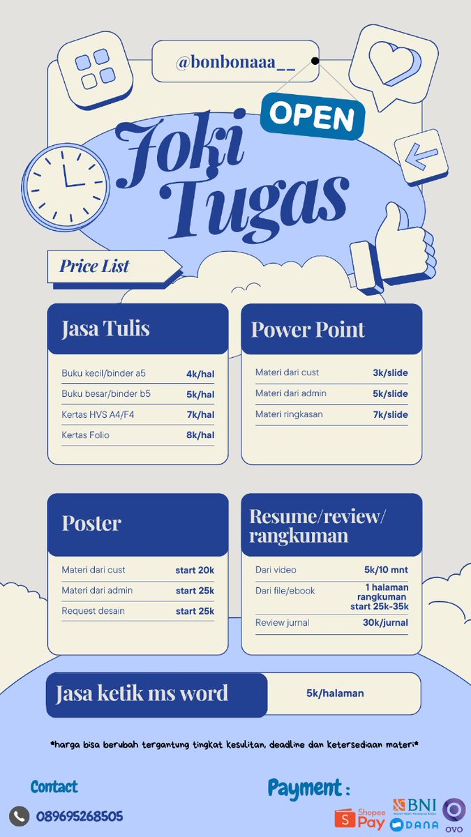 bonbonaaa__'s tweet photo. @jjkmicasa_ haii kak👋🏻 bisa nih cuman 3k/slide. pumpung lagi free nih pengerjaan cepet sat set. yukk langsung di cusss🛵🛵 https://t.co/oh36Om1Rsb
