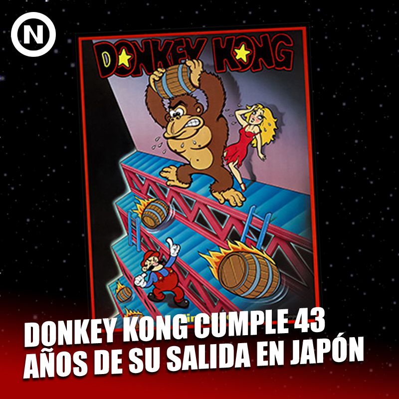 elmundonintendo's tweet photo. Donkey Kong aparació en las arcadias de Japón en julio de 1981; justo hoy se celebran 43 años de su lanzamiento 🛢💥 ¡Uno de los juegos históricos de Nintendo! #MundoNintendo #Jumpman https://t.co/gZy8A2s5Yk
