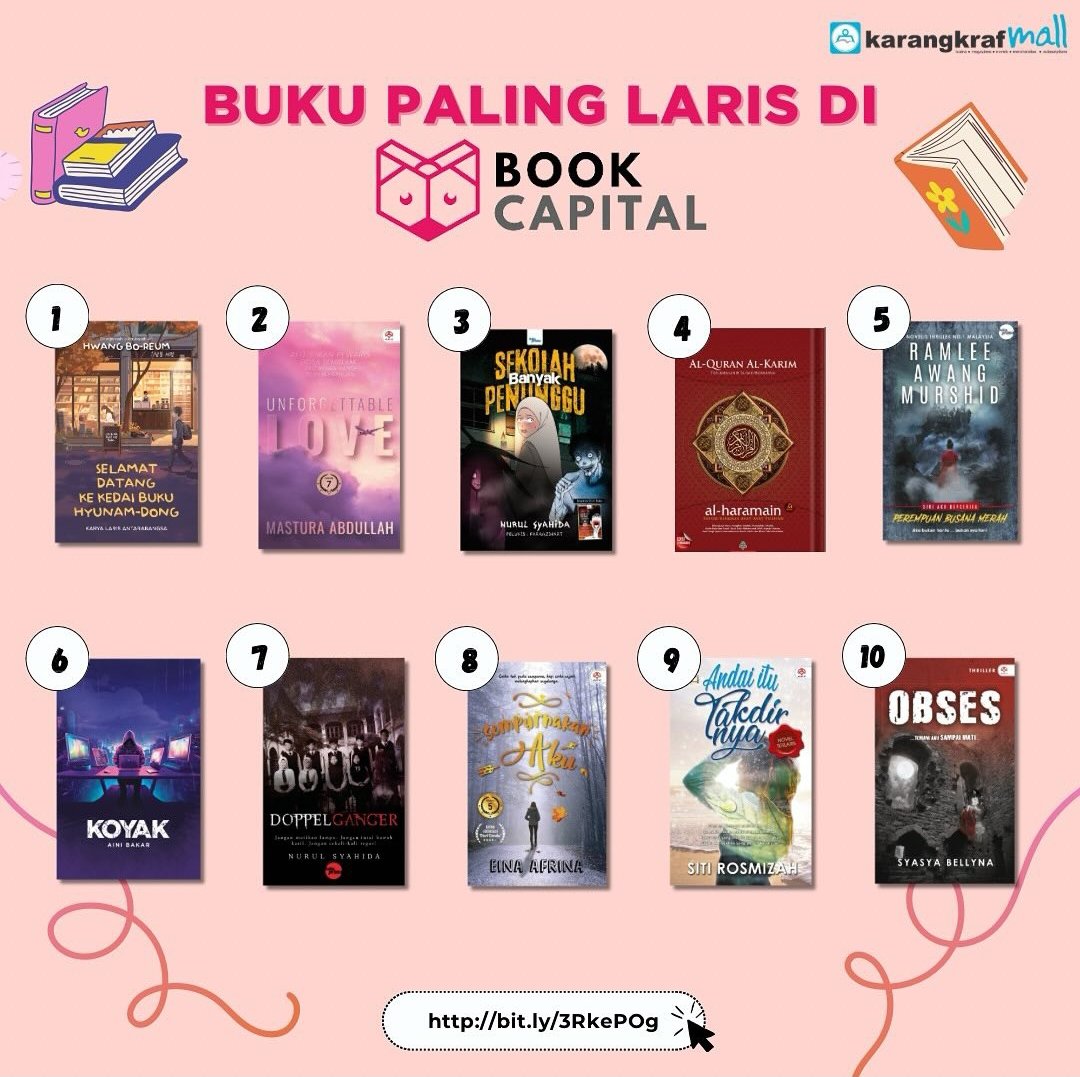 Terima kasih kerana terus menyokong Koyak di Book Capital untuk dua bulan berturut-turut ✨🫶🏻🩷

Bestseller July.                  Bestseller June.