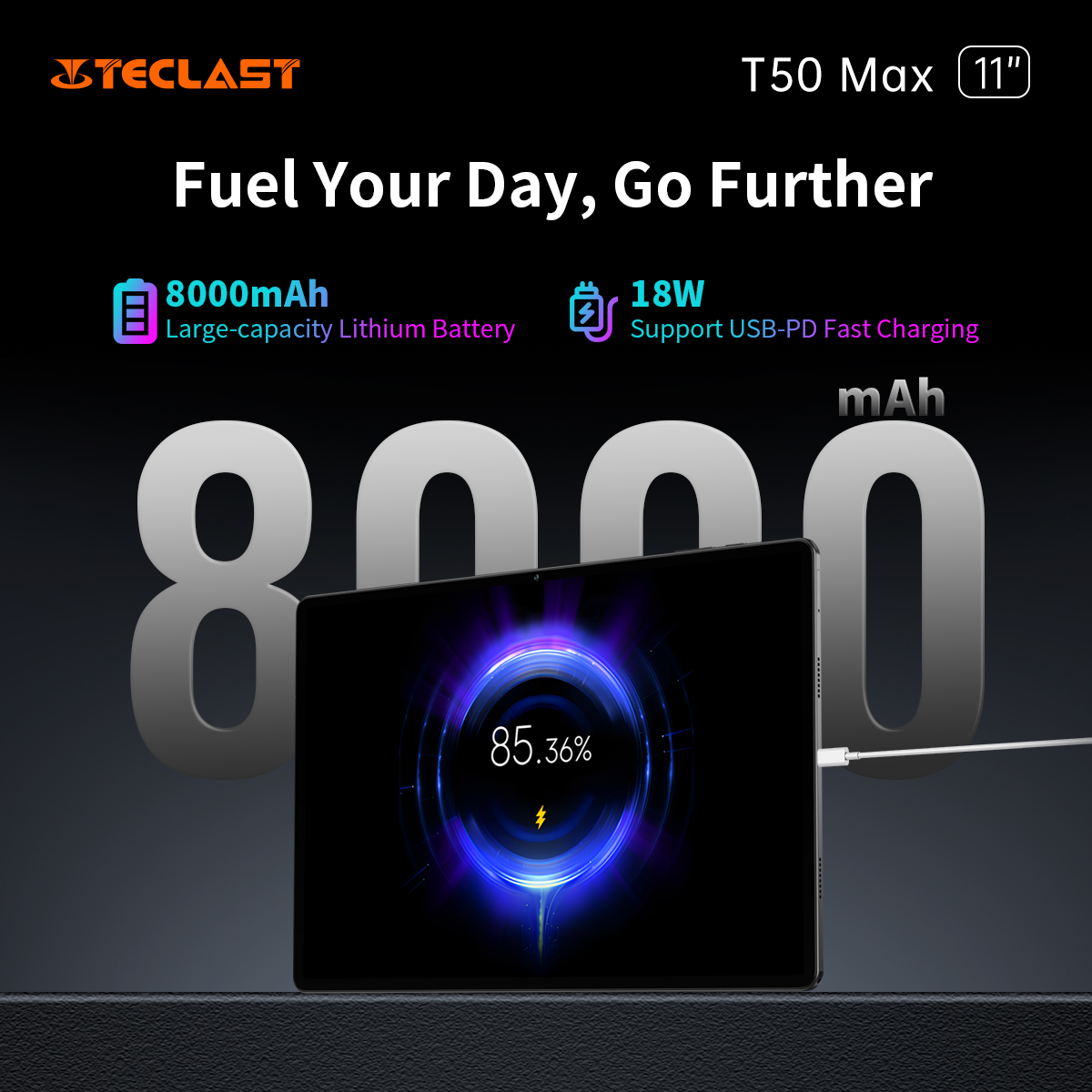 TeclastOfficial's tweet photo. Always on the road? The Teclast T50 Max has got you covered! With its massive 8000mAh battery, you can power through your day . with 4G LTE and VoLTE, staying connected with fast internet .
Discover : https://t.co/2BTNPELGBD
#Teclast #T50Max #tech #FastCharging #teclastech https://t.co/CRQIA0ObXP