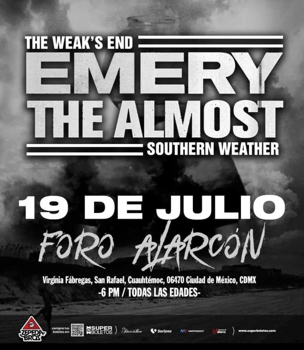ticketelhamster's tweet photo. 🚨Ya 10 días para Emery + The Almost en CDMX, pero les tengo una pregunta…
¿Quién de aquí quiere ir? 👀🎫🎫🎫
#Emery #Thealmost https://t.co/X2ZMTxv4XR