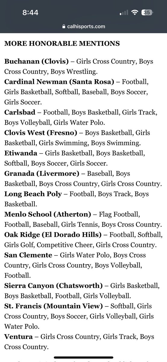 Lancers get a shout out in the Cal-Hi Sports “State Schools of the Year” article!