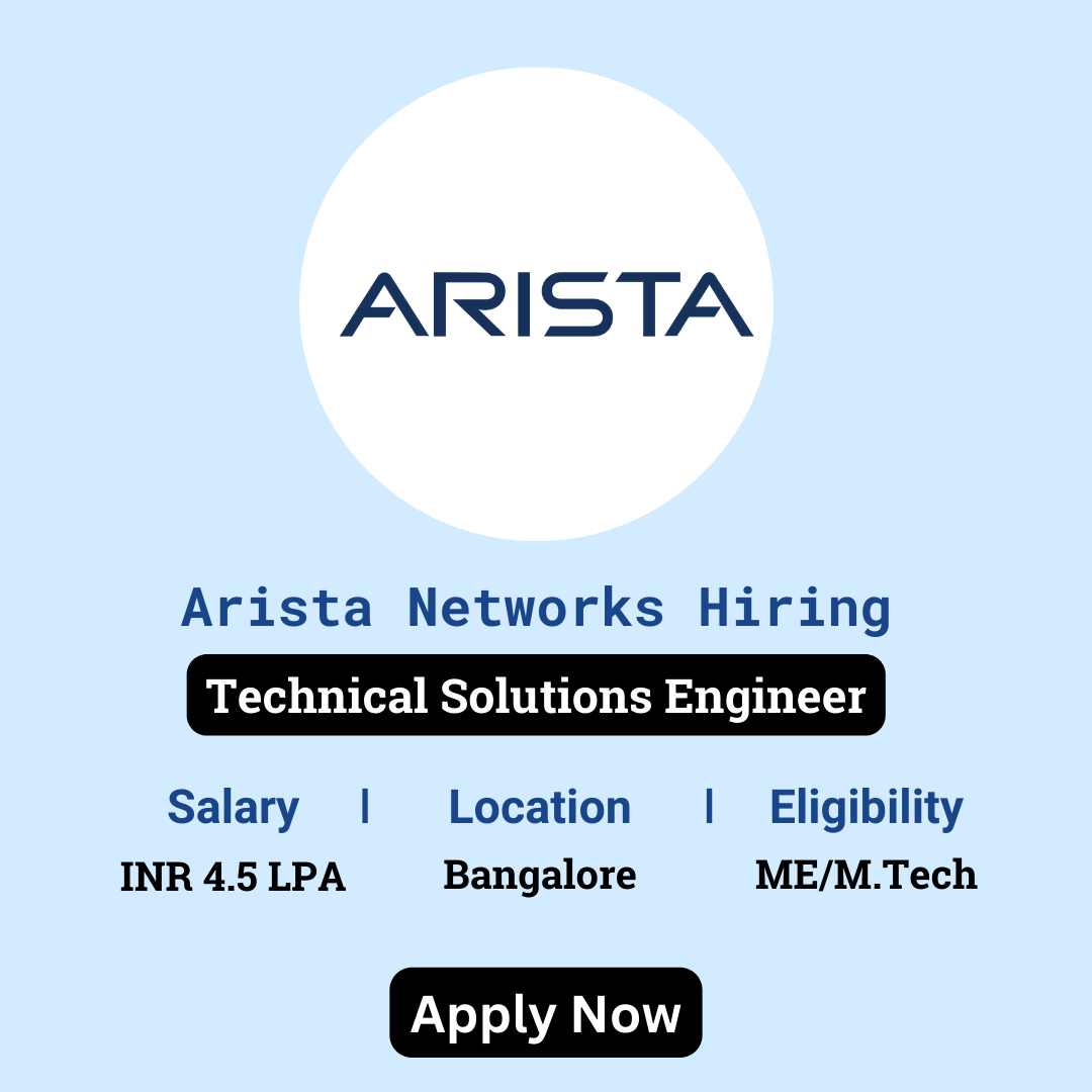 karthikpattadi's tweet image. 🌟 Exciting Opportunity! Arista Networks is hiring Technical Solutions Engineers for 2024!

👉 Apply Now: zurl.co/aG2w 

📲 Join Our WhatsApp Group: zurl.co/ySPA

#AristaNetworks #TechnicalSolutionsEngineer #offcampusdrive #2024batch #fresherjobs
