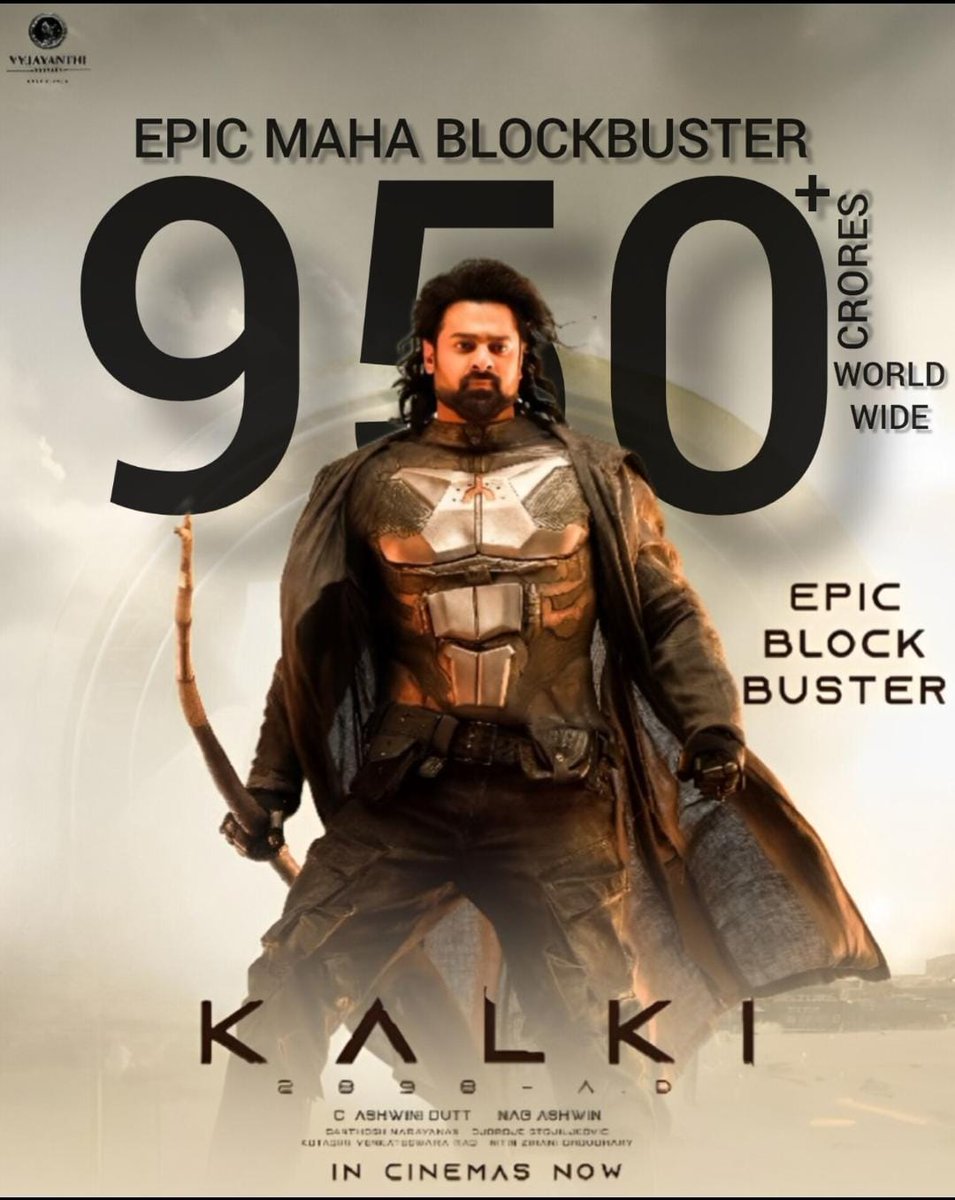 melnvaranasi's tweet photo. #KALKI2898AD‌‌ 950cr+ worldwide in 12 days!
#Prabhas https://t.co/egwMco11MZ