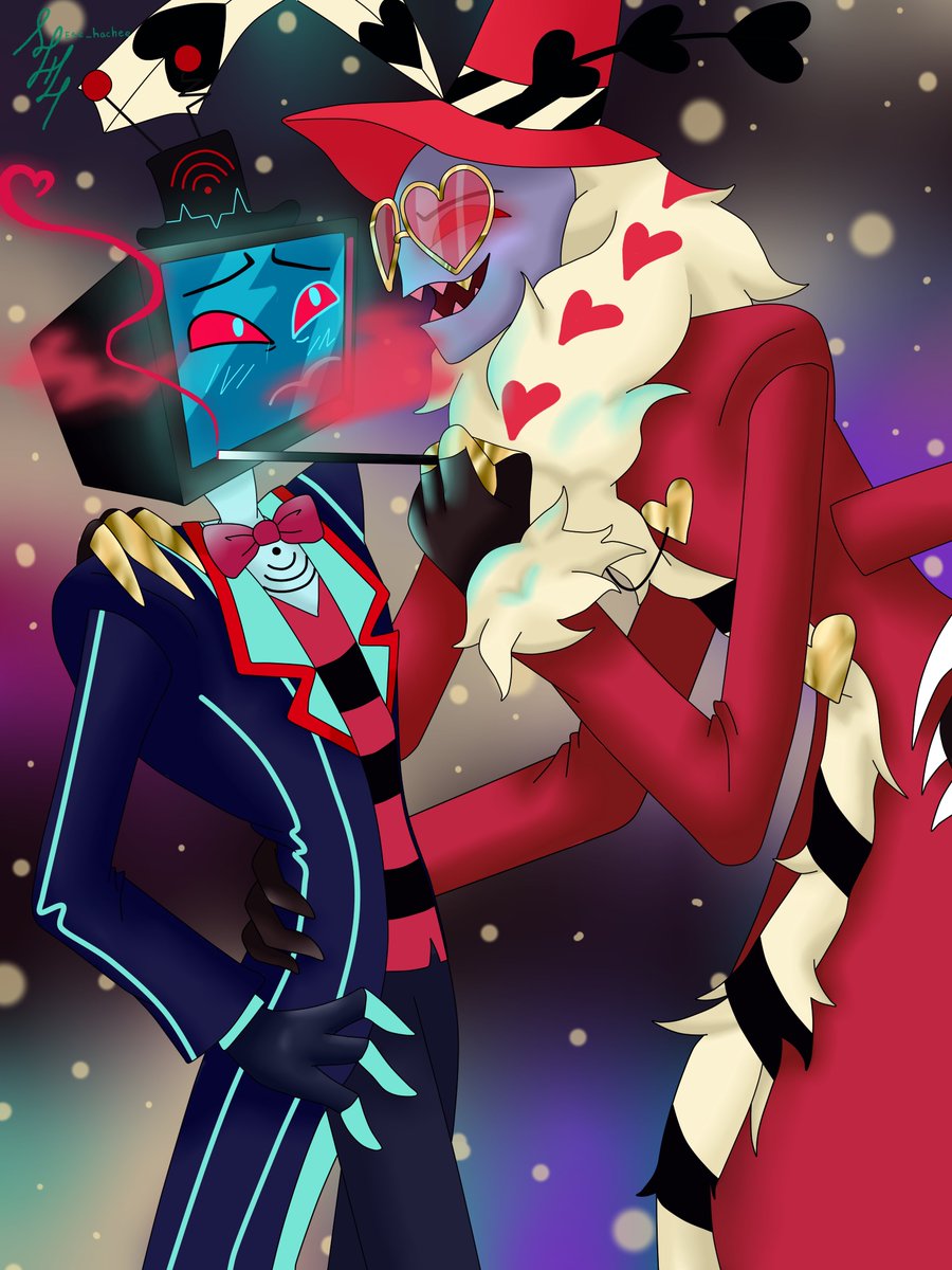 Ese_hachee's tweet photo. Su otra versión por que me gustó esta escena💕 #HazbinHotel #MothStatic #StaticMoth #HazbinhotelValentino #HazbinhotelVox #Valentino #vox #Valvox #Voxval https://t.co/aB0iEiih4o