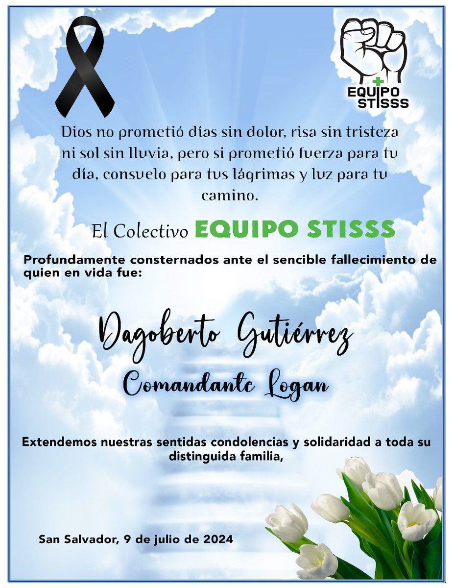 Mi mas sentido pesame por el fallecimiento de un gran ser humano, lleno de valores y de un gran amor por el progimo, luchador social, fiel a sus ideales, has partido a la eternidad comandante. Un abrazo y que tu luz sea eterna. Hasta pronto