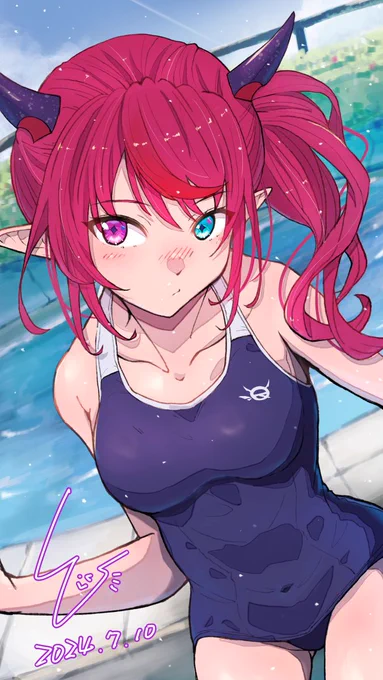IRyS in school swimsuit!#HololiveEN#IRySart 
