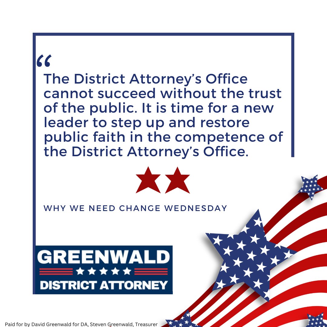 GreenwaldforDA's tweet photo. Check out the latest installment of Why We Need Change Wednesday: https://t.co/qD7fQikIpp

Your voice matters—make sure to vote on August 6th.

#greenwaldforda #asaferjoco #FightingFentanyl https://t.co/zAATJRQEYd