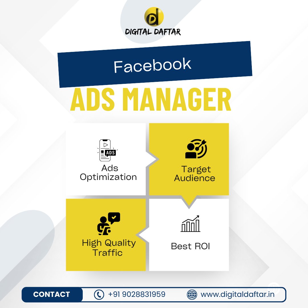 daftar_digital's tweet photo. Are you ready to take your advertising game to the next level? 

Look no further than Facebook Ads Manager! With its powerful tools and advanced features, you can optimize your ads like a pro, ensuring maximum reach and engagement. https://t.co/ODzAocEXGq