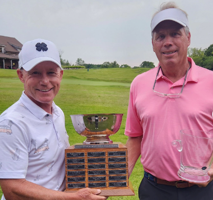 RobHernandezGLF's tweet photo. Quite a show by "Badger Bob" @BGregorski &amp; Paul Zarek @WSGAGolf Senior Four-Ball. They shoot 66-63 @TheBogGolf to win by 5, missing tournament record of 128 set in 2012 at North Hills-Men. Falls &amp; tied in 14 at South Hills-Fondy both by Zarek &amp; the late Mark Bemowski @Wisdotgolf https://t.co/pNBydE2VAH