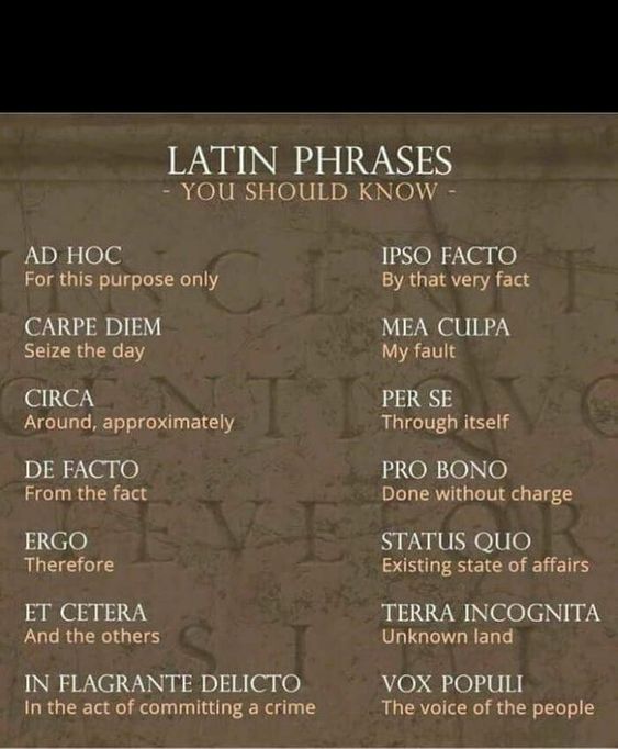 Latin Phrases you should know