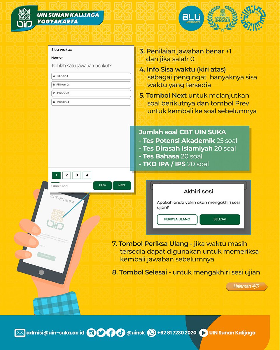 UINSK's tweet photo. Masuk UIN SUKA lewat tes online? Mudah, kyaaan! Kamu bisa daftar Jalur CBT IPA dan atau CBT IPS s.d 19 Juli 2024 pkl 23.59 WIB melalui email https://t.co/Srn1ygWFqx #uinsk #uinsunankalijaga #uinsuka #pmb #cbt https://t.co/6AURHFPthg