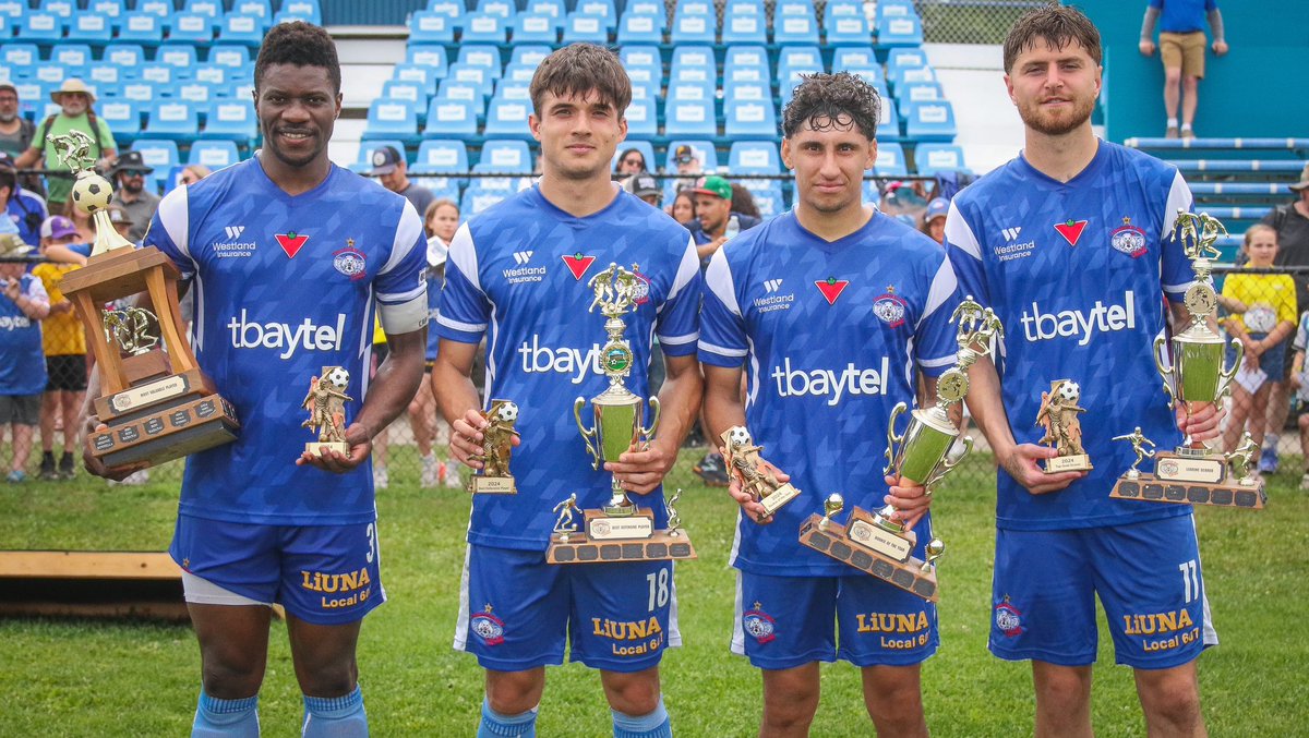 ThunderBayChill's tweet photo. Award Winners - USL League Two Season 2024 🏅⚽️

🎖️ MVP - MacDonald Niba

🛡️ Best Defensive Players - Jordi Navio Sanchez

🏅 Rookie of the Year - Diego Reveco

🎯 Top Goal Scorer - Tyler Attardo

📸 @JMPFOTO 

#ThunderBayChill | #Chill🐻‍❄️ | #LetsGoChill | #Path2Pro https://t.co/1gCYfIKKeq