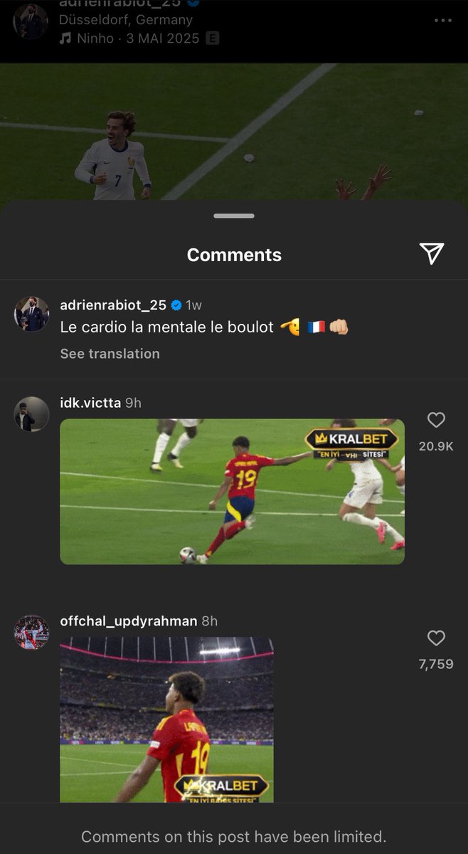 BarcaUniversal's tweet photo. Rabiot has blocked the comments on his last IG post. https://t.co/s5TYiwKzB9