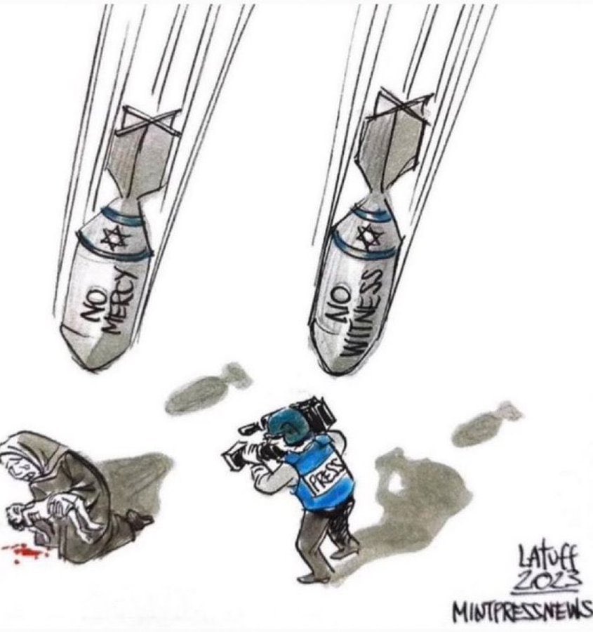 CHN_WLens's tweet photo. This is what the Israeli Nazis are doing.
Killing innocent Palestinians.
Killing the press who report on their crimes against humanity.

#GazaGenocide 
#Israel 
#Palestine 
#Gaza https://t.co/bteejhEaXd