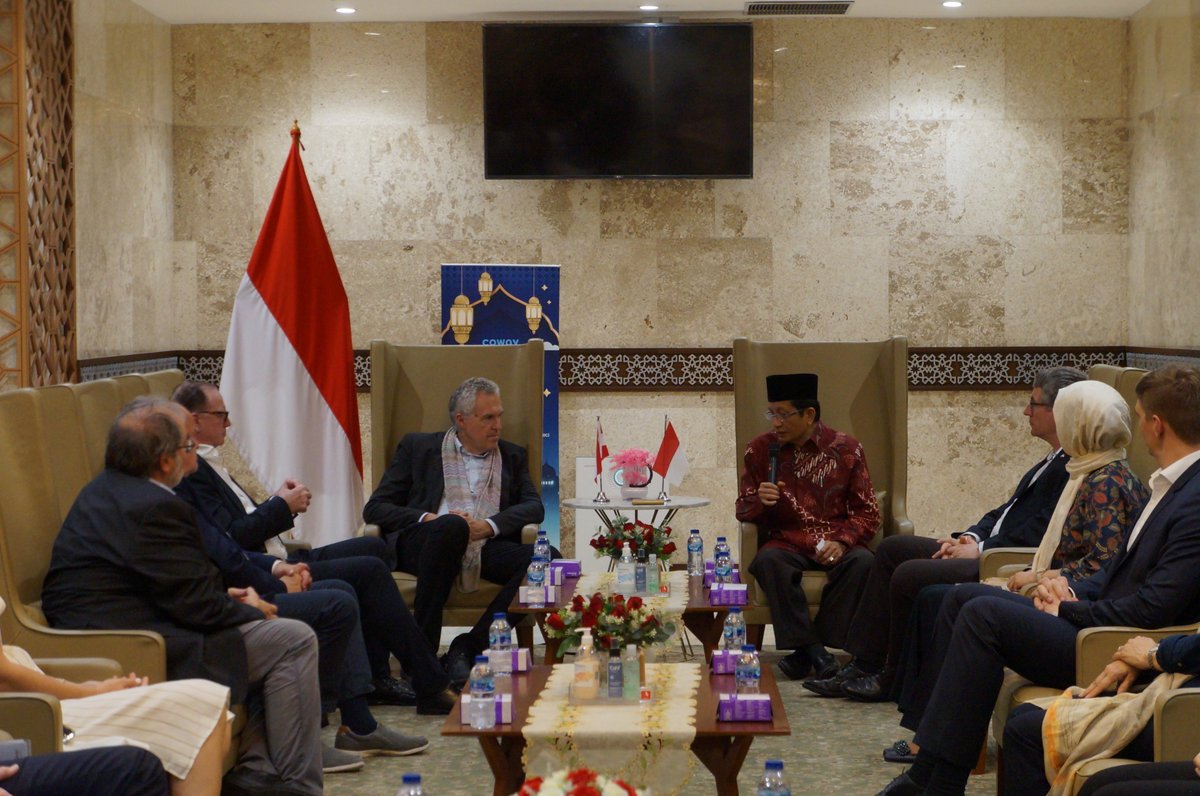AustriainID's tweet photo. On July 6, 2024, an Austrian Delegation for Interfaith Dialogue, led by the Director General for International Cultural Relations, H.E. Ambassador Christoph Thun-Hohenstein, paid courtesy visits to two of Indonesia's most esteemed religious leaders. https://t.co/2wOgrZjO7h