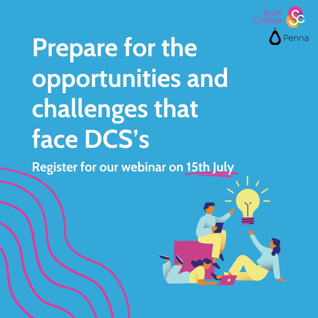 On the 15th July, we are hosting a webinar to inform you about the challenges and opportunities that Directors of Children’s Services’ may face within the role. 
Register now: surveymonkey.com/r/VCTL3FZ
#DirectorofChildrensServices #Webinar #NewRole #TheStaffCollege #DCS