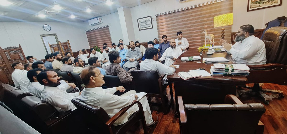 Director Transport KP Ahmed Kamal chairing a meeting of Motor Vehicle Examiners to review the progress of fitness certification and driving license issuance in the Khyber Pakhtunkhwa.