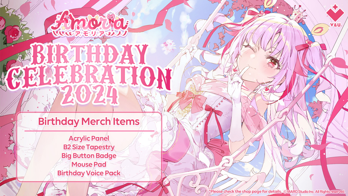GeekJack_Store's tweet photo. #Amoria B-day Celebration 2024 merch sales will end today, 23:59 July 11 (JST).

There are Acrylic Panels, Tapestries, Big Button Badges, Mouse Pads, and BD Voice Packs. Key visual illustration data is included in the voice pack✨

🛒https://t.co/0mjHpOaISm

#HappyAmoriaDay2024 https://t.co/Et5fOK8dTC