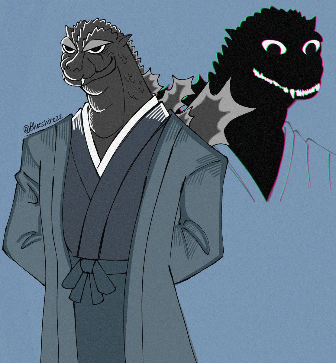 Gojirezz's tweet photo. Unhinged Married couple 
#KaijuEdo https://t.co/cN4kOrWuHF