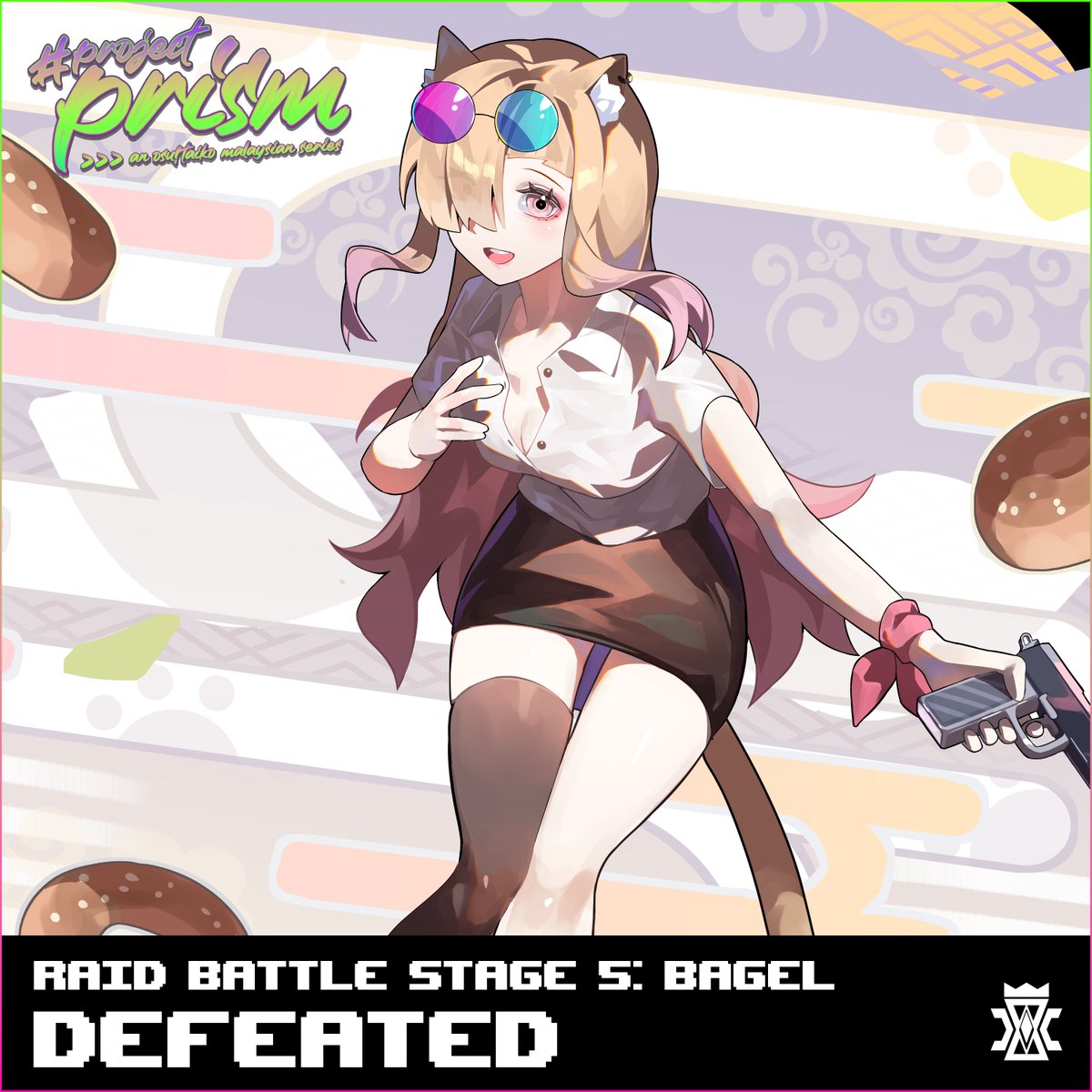 osutaikomy's tweet photo. 🏆 [RAID BATTLE STAGE 5 // END] 🏆 

Stage 5 of the Project Prism Raid Battle Campaign comes to an end with Bagel defeated! Congratulations to all the winners!! 🥳

#ProjectPrism https://t.co/6YNz7kRVtQ