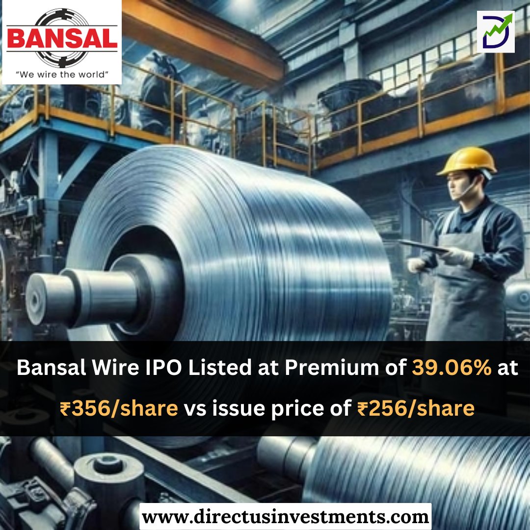 MunjalMohit9870's tweet photo. Bansal Wire Industries Limited IPO Listing Details
.
https://t.co/KOz6Gv53xr
.
#BansalWire #SteelIndustry #IPOAnnouncement #ManufacturingSector #SteelWire #IndustrialGrowth #InfrastructureDevelopment #AutomotiveIndustry #ConsumerDurables #MarketExpansion #directusinvestments https://t.co/CvKGhzx3kD
