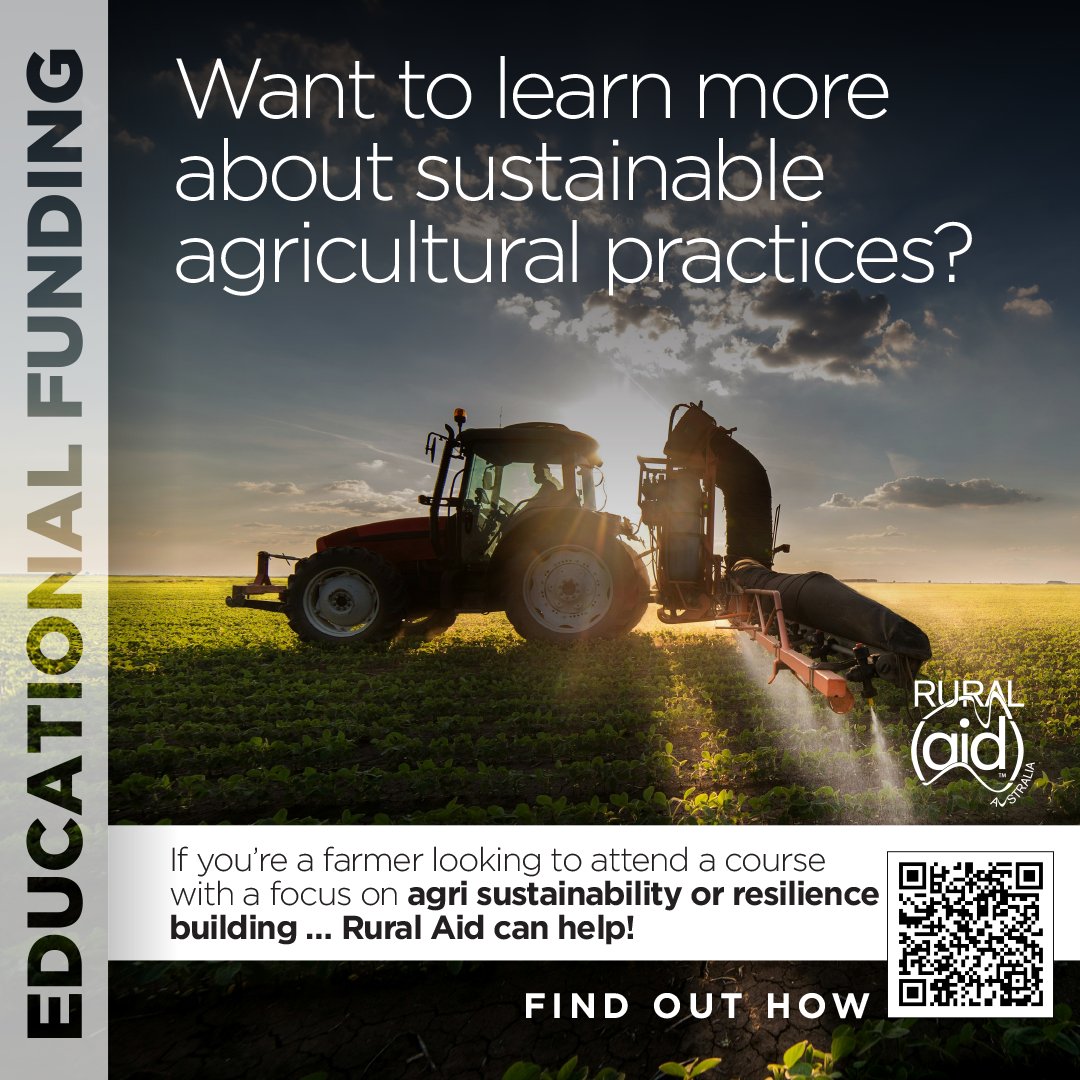 🌱 Empower your farming future! Rural Aid offers funding for sustainable ag courses &amp; free, confidential counselling. Register today! 🌾 Scan the QR code or visit their website to learn more #SustainableAgriculture #RuralAid
