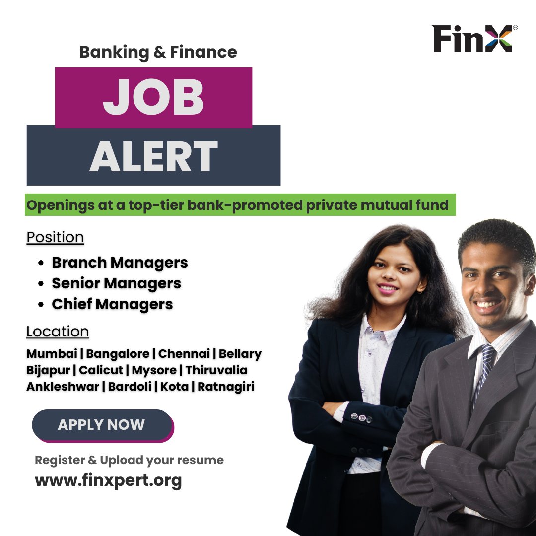 IMP
- Sales experience in BFSI essential
- Build distributor/investor relationships
- Ensure compliance
- Oversee daily branch operations
- Achieve sales targets
- Motivate and manage team
📧 rajesh.bhojani@finxpert.org 📞 +91 79774 31395
📝 Apply Now: bit.ly/3WGDFvv