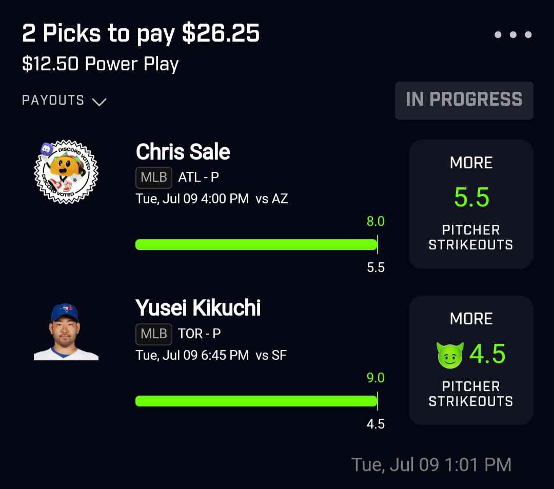DSDPicks's tweet image. Been cashing out all weekend. And it’s continuing into the week. 🔥🔥

whop.com/checkout/plan_…

#sports #sportsbettingadvice #potd #nba #PrizePicks #mlb #sketch #nuke #bettingpicks #gambling #cash #fanduel #fliff #DraftKings #LeBronJames #win #betting #picks