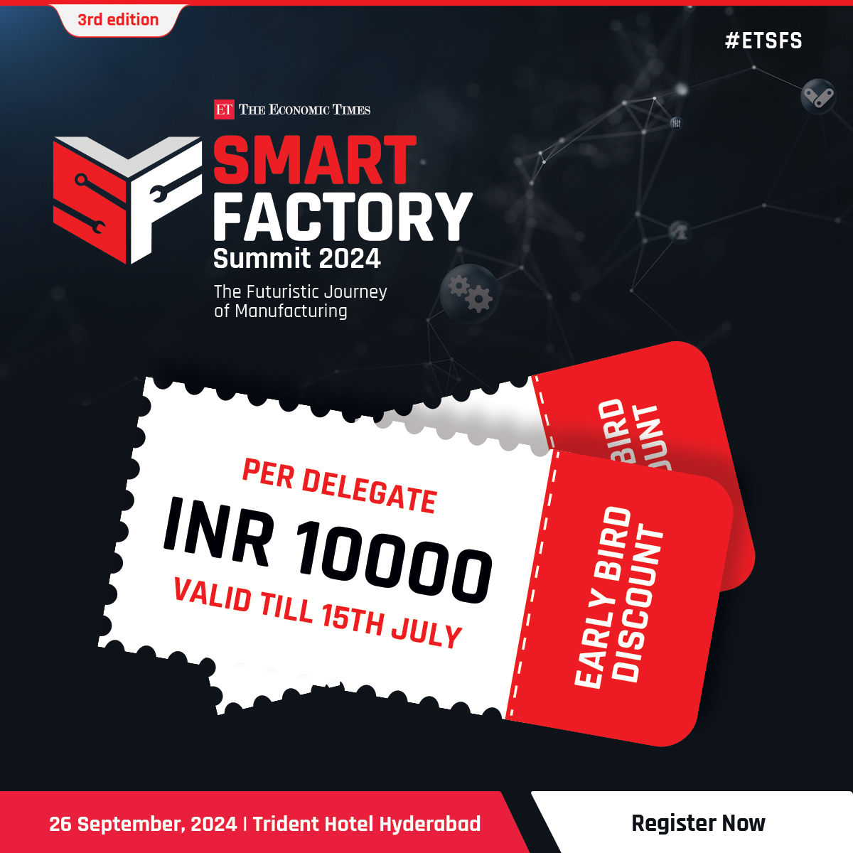 ETAuto's tweet photo. Don’t miss out on the Early Bird Discount for The Economic Times Smart Factory Summit 2024! Secure your spot now to gain insights into the latest in automation, AI, IoT, and more. Hurry, this offer won't last long!
Register Now - https://t.co/YMTJ9EuWQN
#ETSFS #ETSmartFactory https://t.co/rtDqajUdly