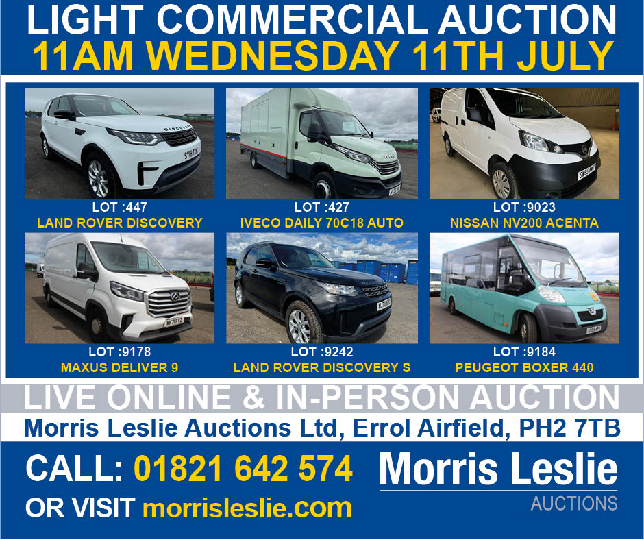 Morris Leslie Light Commercial Vehicle Auction TOMORROW! 📢
Don't miss our next Light Commercial Vehicle Auction taking place tomorrow from 11am live online or in-person. 💻
Visit: bit.ly/ML_Catalogues to view our latest stock available!