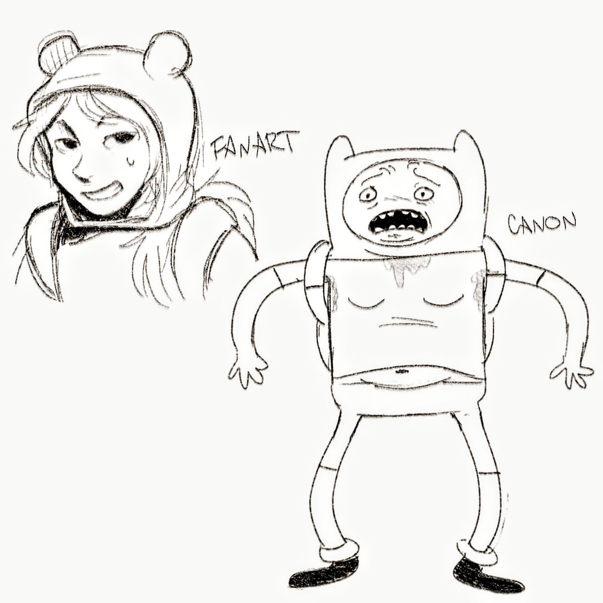 i remember seeing those fanarts years ago of finn as a skinny unbattered pretty boy, yet in canon he's a tubby kid with fucked up teeth and probably below average hygiene 
